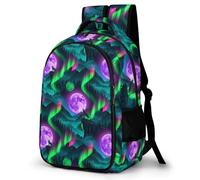 Anceky Zaino da viaggio per infermiera/insegnante, borsa a tracolla con ululante e luna piena, grazioso laptop