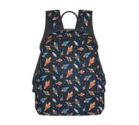 Anceky Zaino da viaggio per laptop con astronavi colorate e stelle, borsa a tracolla leggera, grande borsa da lavoro con tasche multiple per il campeggio