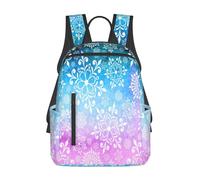 Anceky Zaino da viaggio per laptop, con fiocco di neve viola e blu, per lo sport, leggero, con tracolla, grande, da lavoro, con più tasche, per il campeggio