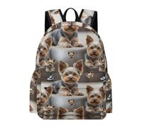 Anceky Zaino divertente e leggero con simpatici Yorkshire Terrier per uomo e donna, antifurto.