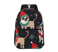 Anceky Zaino impermeabile da 17 pollici per laptop da donna e uomo, con scritta Buon Natale e scritta Cane