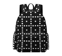 Anceky Zaino leggero bianco e nero a pois per uomo e donna, antifurto Colle