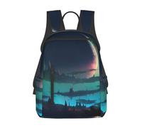 Anceky Zaino leggero da uomo Art Planet World, borsa per laptop ideale per viaggi ed escursioni.