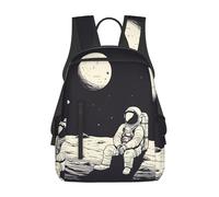 Anceky Zaino leggero da uomo con astronauta sulla luna, borsa per laptop per viaggi ed escursioni.