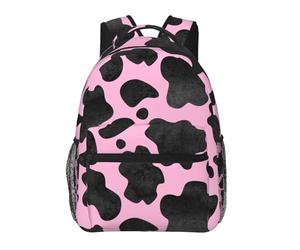 Anceky Zaino leggero da viaggio con texture a pois di mucca rosa e nero, grande capacità, per notebook, borsa da lavoro, per yoga, spiaggia, escursionismo