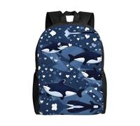 Anceky Zaino leggero per laptop con stampa di orca assassina blu, ideale per il tempo libero.