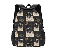 Anceky Zaino originale con tasche a rete It's Pug Life, multifunzione, ideale pe