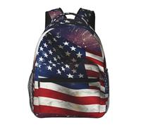 Anceky Zaino per laptop da 15,6 pollici, con bandiera USA, per donne e uomini, stile casual, da portare a mano, motivo: Castello vicino al lago Stones