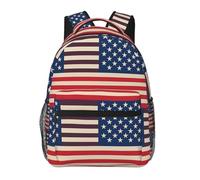 Anceky Zaino per laptop da 15,6 pollici, con bandiere americane, per donne e uomini, stile casual, arte astratta, quadrati