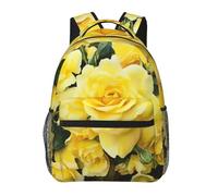 Anceky Zaino per laptop da 15,6 pollici, stile casual, da donna e da uomo, con motivo Yellow Rose On The Sea Waves