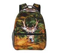 Anceky Zaino per laptop da 15,6 pollici, stile Deer Among Thick Leaves per donne e uomini, casual e da portare con sé, stile Fast Food