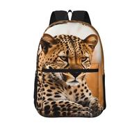 Anceky Zaino per laptop da 17 pollici impermeabile da donna e uomo, modello Cheetah Waiting