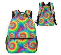 Anceky Zaino per laptop da pendolare con fantasia tie-dye arcobaleno colorata, leggero e resistente all'acqua.
