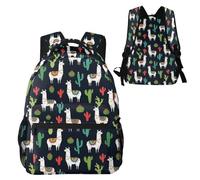 Anceky Zaino per laptop da pendolare con lama, alpaca e cactus, leggero e resistente all'acqua.