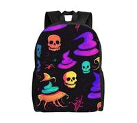 Anceky Zaino per laptop da uomo con fantasma, cappello da strega e ragni, zaino da viaggio.