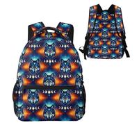 Anceky Zaino per laptop Galaxy Wolf Night Spazio Luna, resistente all'acqua Ufficio Co