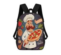 Anceky Zaino per laptop resistente, carino, con stampa chef pizza, piccolo zaino da uomo