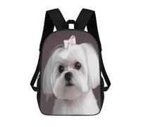 Anceky Zaino per laptop resistente, con simpatico e adorabile cane maltese, piccolo zaino da uomo