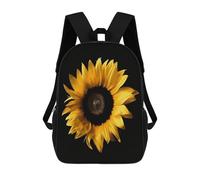 Anceky Zaino per laptop resistente con un grazioso girasole su sfondo nero, piccolo zaino per me