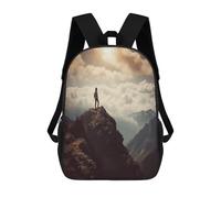 Anceky Zaino per laptop resistente, graziosa donna in cima a una montagna, piccolo zaino da uomo