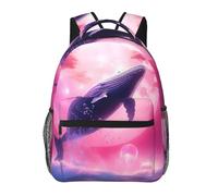 Anceky Zaino rosa con balene e da sogno per l'università | Zaino leggero per laptop da viaggio per adolescenti,capacità per il tempo libero