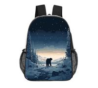 Anceky Zaino trasparente con orso polare nella neve, grande zaino trasparente con spallacci regolabili, viaggi e sport.