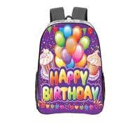 Anceky Zaino trasparente con palloncini e cupcake per la festa di buon compleanno, in PVC trasparente, da 16 pollici, per viaggi, sport all'aria aperta, borse casual per lavoro e campeggio.