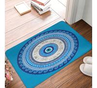 Anceky Zerbino di benvenuto divertente con malocchio blu Matiasma per ingresso, tappetini da pavimento per interni, decorazione per la casa, tappetino da cucina con retro in gomma antiscivolo.