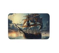 Anceky Zerbino per interni ed esterni, tappetino di benvenuto antiscivolo, zerbino nautico con barca a vela, tappeto per ingresso, veranda, lavanderia, bagno, camera da letto, 20x31,5 pollici.