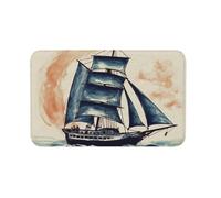 Anceky Zerbino per interni ed esterni, tappetino di benvenuto antiscivolo, zerbino nautico con barca a vela, tappeto per ingresso, veranda, lavanderia, bagno, camera da letto, 20x31,5 pollici.