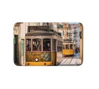 Anceky Zerbino per interni ed esterni, tappetino di benvenuto antiscivolo, zerbino per pavimento, tram di Lisbona, tappeto per ingresso, portico, lavanderia, bagno, camera da letto, 20x31,5 pollici.