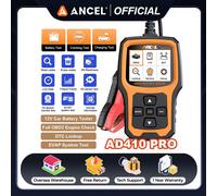 ANCEL AD410 PRO 6V/12V Tester batteria per auto Lettore di codici OBD2 Strumento di scansione del motore Analizzatore batteria Scanner OBDII AD410 PRO