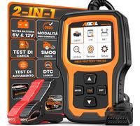 ANCEL AD410 PRO OBD2 Scanner e tester batteria, strumento diagnostico auto 2 in 1, spia di controllo motore, test EVAP, dati in tempo reale, analizzatore batteria 12 V con avviamento e test del