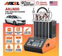 ANCEL ANJ400 Tester per la pulizia degli iniettori di carburante GDI di base Macchina per la pulizia degli iniettori ad ultrasuoni automatici 4 cilindri Test del pulitore EFI FEI