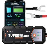 ANCEL BS200 Smart Jump Starter Power Pack - Tester automatico per batteria auto e Jump Pack con super condensatore, booster wireless e app esclusiva per il monitoraggio della batteria per veicoli da