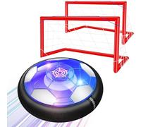 Ancesfun Set Football Air Power con 2 Porte, Calcio Fluttuante con Illuminazione LED e Bordo in Schiuma, Hover Ball Giocattolo Palla Interno Regali di Natale per Bambini Ragazzi Ragazze 3-12 Anni