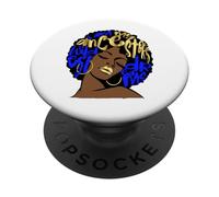 Ancestors Wildest Dreams Afro Royal Blue Melanina Black Queen PopSockets PopGrip Adesivo