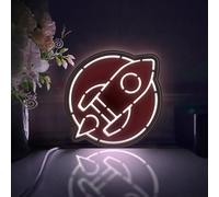 Ancfun Scatola luminosa a LED a forma di razzo lunare, decorazione artistica da parete per esplorazione dello spazio, cartello luminoso, decorazioni per scrivania, regalo per gli amanti