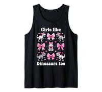 Anche alle Ragazze piacciono i Dinosauri Pink Bow T-Rex Dino Lover Coquette Canotta