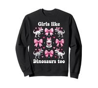 Anche alle Ragazze piacciono i Dinosauri Pink Bow T-Rex Dino Lover Coquette Felpa