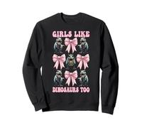 Anche alle Ragazze piacciono i Dinosauri Trex Tyrannosaurus Rex Coquette Bow Felpa