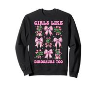Anche alle Ragazze piacciono i Dinosauri Trex Tyrannosaurus Rex Coquette Bow Felpa