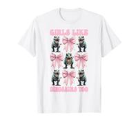 Anche alle Ragazze piacciono i Dinosauri Trex Tyrannosaurus Rex Coquette Bow Maglietta