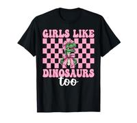 Anche alle Ragazze piacciono i Dinosauri Trex Tyrannosaurus Rex Coquette Bow Maglietta