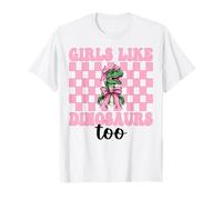 Anche alle Ragazze piacciono i Dinosauri Trex Tyrannosaurus Rex Coquette Bow Maglietta