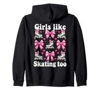 Anche alle Ragazze Piace Il Pattinaggio in Linea Pink Bow Felpa con Cappuccio