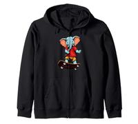 Anche Gli Elefanti Carini Amano Lo Skateboard Felpa con Cappuccio