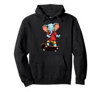 Anche Gli Elefanti Carini Amano Lo Skateboard Felpa con Cappuccio