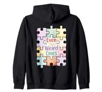 Anche Gli strani Neurodiversità Puzzle Pieces Felpa con Cappuccio