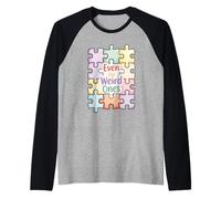 Anche Gli strani Neurodiversità Puzzle Pieces Maglia con Maniche Raglan